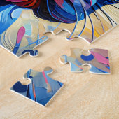 ブルドッグフランスのブルーアクリルプリント |カラフル | ジグソーパズル (側面)