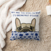ブルドッグフランスのブレックファーストオクロック クッション (ブランケット)