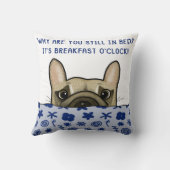 ブルドッグフランスのブレックファーストオクロック クッション (裏面)