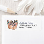 ブルドッグフランスのブーケバスケット差出人住所 ラベル (インサイチュ)