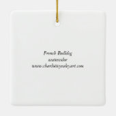 ブルドッグフランスのプレゼントドッグアートオーナメント セラミックオーナメント (裏面)