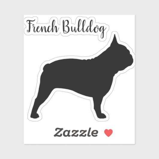 ブルドッグフランスのプロファイルシルエットフレンチキードッグ シール (シート)