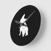 ブルドッグフランスのヘッドティルトアパレル、フレンチヘッド ラウンド壁時計 (傾斜)