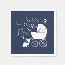 ブルドッグフランスのベビーシャワーナプキンスデザイン2 スタンダードカクテルナプキン