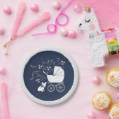 ブルドッグフランスのベビーシャワープレートデザイン2 ペーパープレート (パーティー)