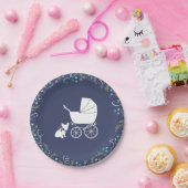 ブルドッグフランスのベビーシャワープレートデザイン3 ペーパープレート (パーティー)