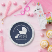 ブルドッグフランスのベビーシャワープレートデザイン4 ペーパープレート (パーティー)