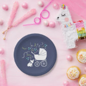 ブルドッグフランスのベビーシャワープレート ペーパープレート (パーティー)