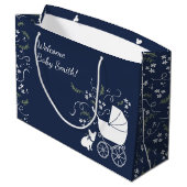 ブルドッグフランスのベビーシャワー抱き枕 ラージペーパーバッグ (裏面アングル)