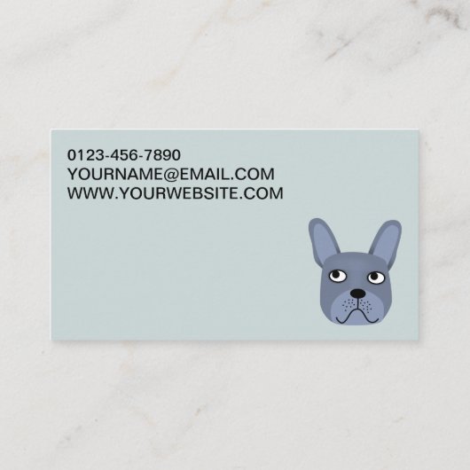 ブルドッグフランスのペットサービスビジネスカード 名刺 (裏面)