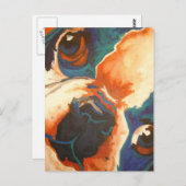 ブルドッグフランスのペットポートレート ポストカード (正面/裏面)