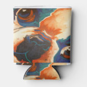 ブルドッグフランスのペットポートレート 缶クーラー (正面)