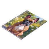 ブルドッグフランスのペット絵を描のドッグアート ノートブック (左側)