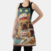 ブルドッグフランスのホリデーベーキング:フェスティバルクリスマス エプロン (インサイチュ)