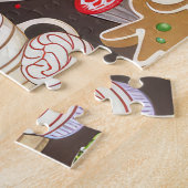 ブルドッグフランスのホリデーベーキング:フェスティバルクリスマス ジグソーパズル (側面)