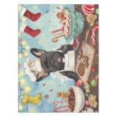 ブルドッグフランスのホリデーベーキング:フェスティバルクリスマス テーブルクロス (正面)