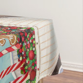 ブルドッグフランスのホリデーベーキング:フェスティバルクリスマス テーブルクロス (インサイチュ)