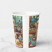 ブルドッグフランスのホリデーベーキング:フェスティバルクリスマス 紙コップ (左)