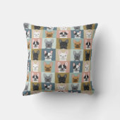 ブルドッグフランスのポートレートカスタマイズ可能な犬の贈り物 クッション (裏面)