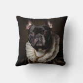 ブルドッグフランスのポートレートルネッサンスおもしろいペットママ クッション (裏面)