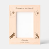 ブルドッグフランスのポープリント記念碑 レーザー彫刻フレーム (正面)