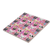 ブルドッグフランスのマカロン模様 タイル (側面)