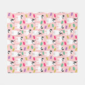 ブルドッグフランスのマカロン – かわいいスイーツブランケット フリースブランケット (正面(横))