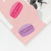 ブルドッグフランスのマカロン – かわいいスイーツブランケット フリースブランケット (角)