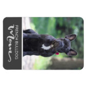 ブルドッグフランスのママが犬の写真を挿入 マグネット (横)