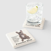 ブルドッグフランスのママをブランドル ストーンコースター (横)