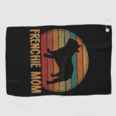 ブルドッグフランスのママギフトドッグペットフレンチママ ゴルフタオル (横)