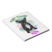 ブルドッグフランスのママ水彩油画アート ノートパッド (アングル)