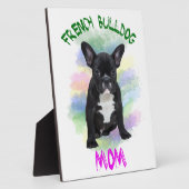 ブルドッグフランスのママ水彩油画アート フォトプラーク (側面)