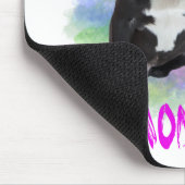 ブルドッグフランスのママ水彩油画アート マウスパッド (コーナー)