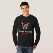 ブルドッグフランスのママ犬愛好家 Tシャツ (正面フル)