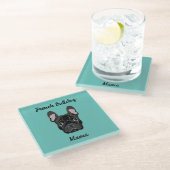 ブルドッグフランスのママ ガラスコースター (アングル)