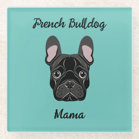 ブルドッグフランスのママ ガラスコースター (正面)