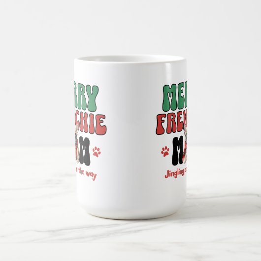 ブルドッグフランスのママ・クリスマス コーヒーマグカップ (中央)