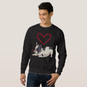 ブルドッグフランスのマムフレンチーラブドッグハート スウェットシャツ (正面フル)