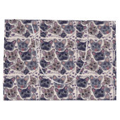 ブルドッグフランスのマンガヘッドのシームレスなパターン ラージペーパーバッグ (裏面)