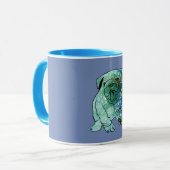 ブルドッグフランスのマンダラコンボマグカップ マグカップ (正面左)