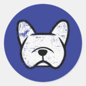 ブルドッグフランスのミニ ラウンドシール (正面)