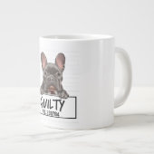 ブルドッグフランスのムグショットの有罪の犬 ジャンボコーヒーマグカップ (正面右)