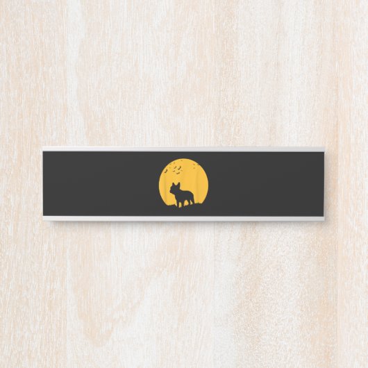 ブルドッグフランスのムーンハロウィンインスパイアデザイン サインプレート (正面)