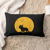 ブルドッグフランスのムーンハロウィンインスパイアデザイン ランバークッション (ブランケット)