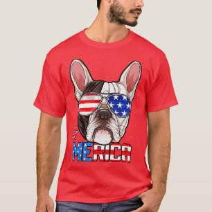 ブルドッグフランスのメリカ7月Tメンズボーイズ犬4日 Tシャツ