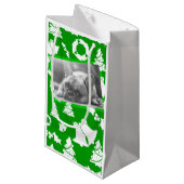 ブルドッグフランスのメリークリスマスツリーリースベル スモールペーパーバッグ (正面アングル)