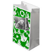 ブルドッグフランスのメリークリスマスツリーリースベル スモールペーパーバッグ (裏面アングル)