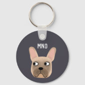 ブルドッグフランスのモノグラム キーホルダー (裏面)