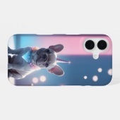 ブルドッグフランスのユニコーンパステルブライトライト iPhone 16ケース (裏面横)